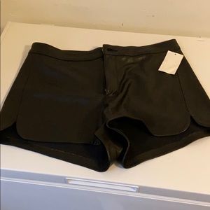 Faux leather shorts
